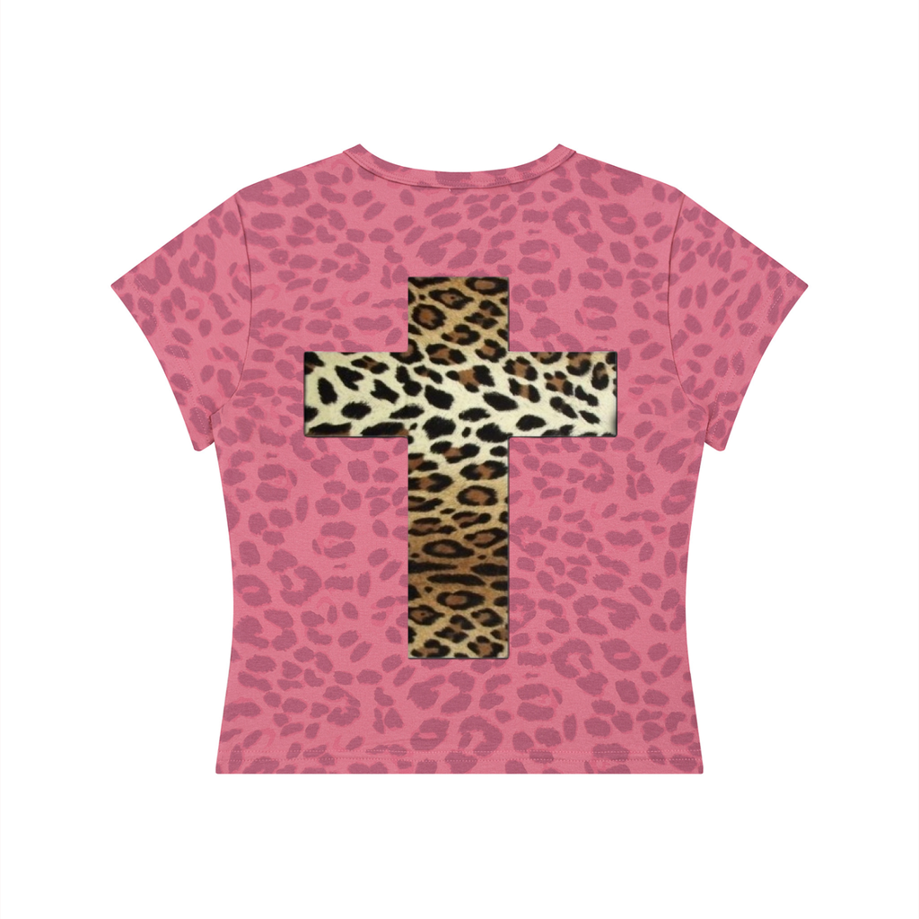 Women’s Leopard Print Crop T-Shirt
