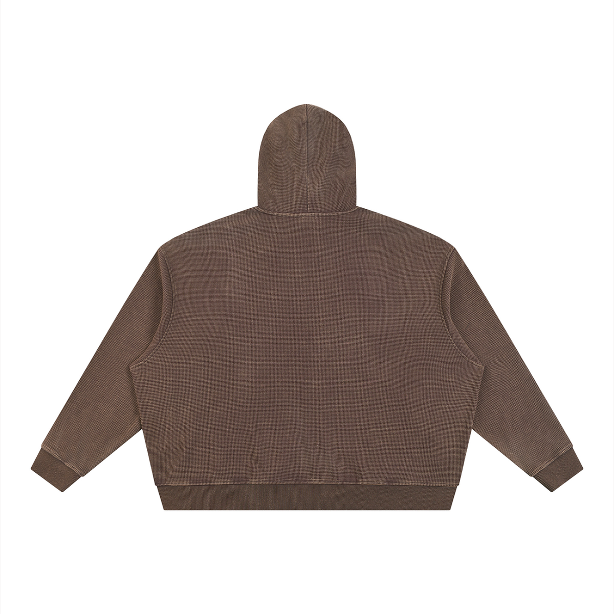 CROPPED  Vintage Wash Boxy Waffle Full Zip Hoodie