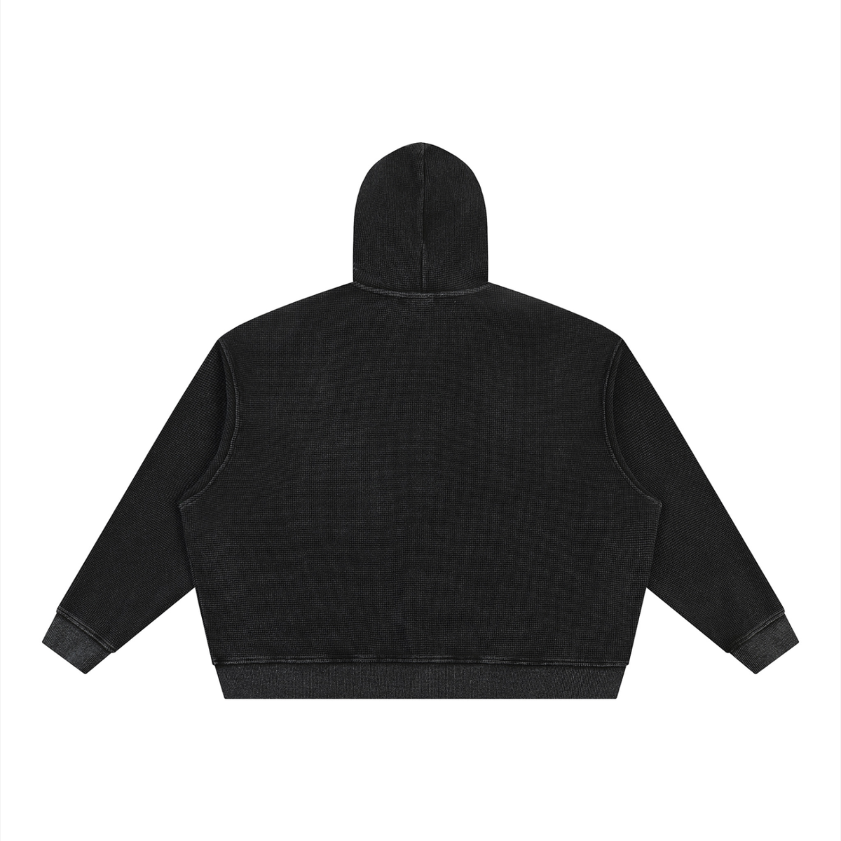 CROPPED  Vintage Wash Boxy Waffle Full Zip Hoodie