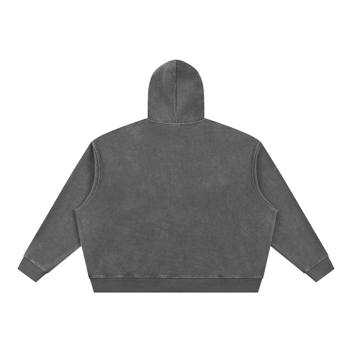 CROPPED  Vintage Wash Boxy Waffle Full Zip Hoodie
