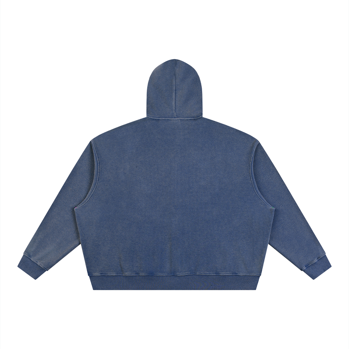CROPPED  Vintage Wash Boxy Waffle Full Zip Hoodie