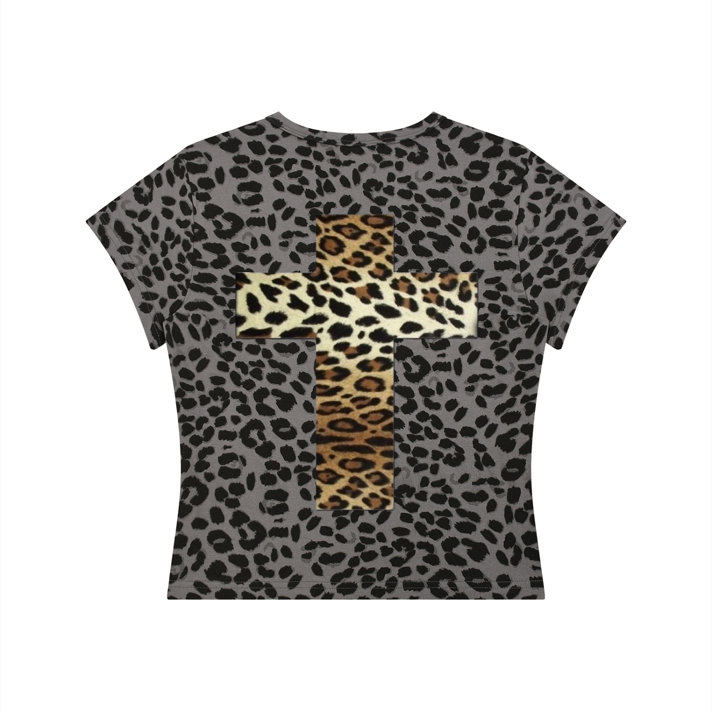 Women’s Leopard Print Crop T-Shirt